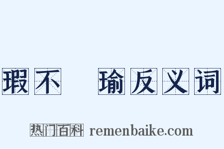 瑕不揜瑜反义词是什么意思的图片